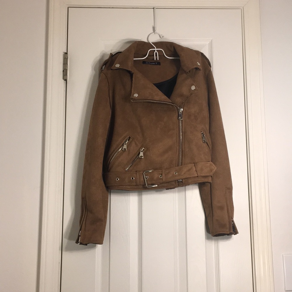 Faux Suede Moto Jacket